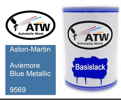 Aston-Martin, Aviemore Blue Metallic, 9569: 500ml Lackdose, von ATW Autoteile West.